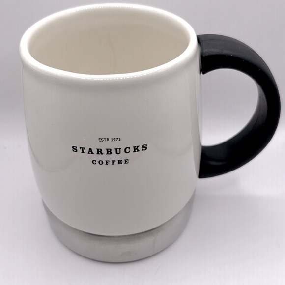 Starbucks Ceramic Stainless Steel Coffe Mug With Black Handle Starbucks - Picture 2 of 6